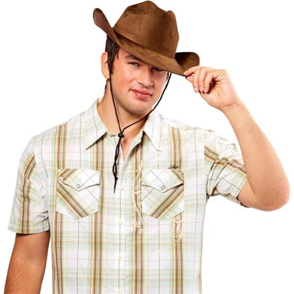 Forum Novelties Faux Suede Adult Cowboy Costume Hat, Brown, One Size